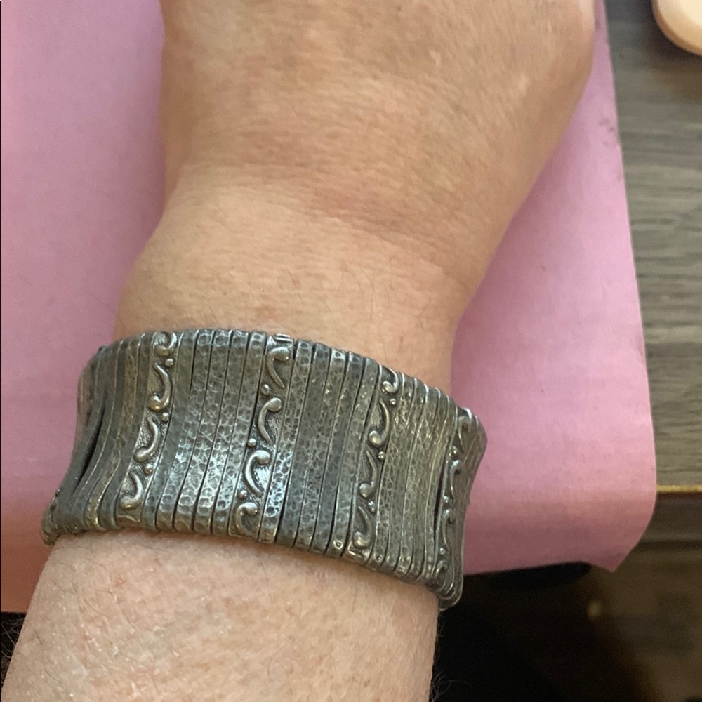 Silver Textured Bracelet - Picture 9 of 13